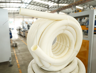 Video | LSBP-50 PVC Single wall corrugated pipe line with wire & on line automatic coiler